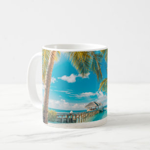 Palmen auf dem Sonnenuntergang Kaffeetasse