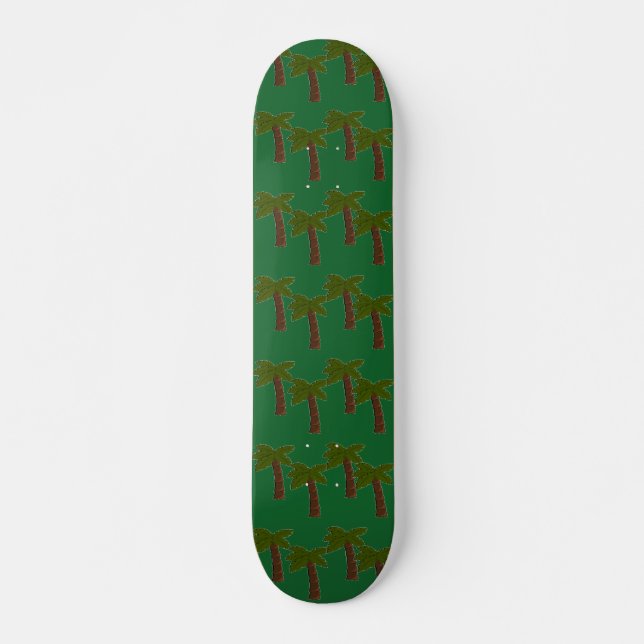 Palmen auf dunkelgrün skateboard (Vorne)
