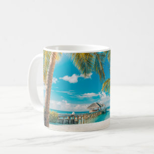 Palmen auf einem schönen Sonnenuntergang Kaffeetasse