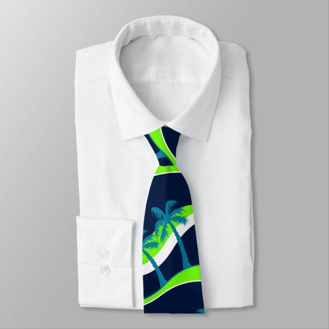Palmen auf Wellen Krawatte (Gebunden)