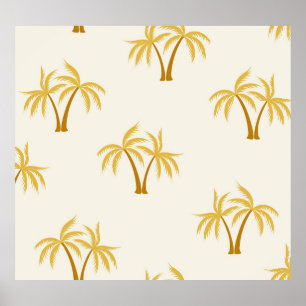 Palmen aus Gold: Tropisches Textil. Poster
