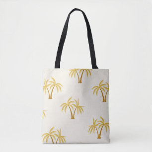 Palmen aus Gold: Tropisches Textil. Tasche