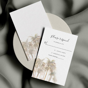 Palmen Bäume Küstenwasser Hochzeit RSVP Karte