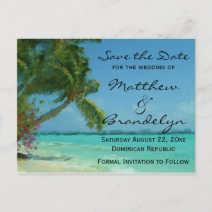 Palmen Bäume Ozean Save the Date Postkarten