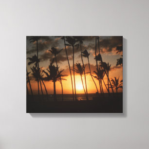 Palmen bei Sonnenuntergang Leinwanddruck
