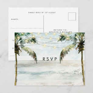Palmen Boho Beach Hochzeit uAwg Postkarte