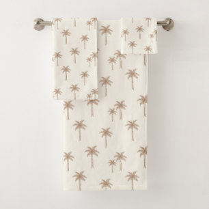 Palmen Boho Küsten-Farmhaus Beige und Tan Badhandtuch Set
