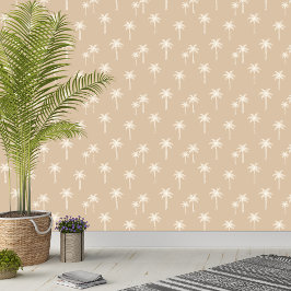 Palmen Boho Küsten-Farmhaus Neutral Sand Tapete