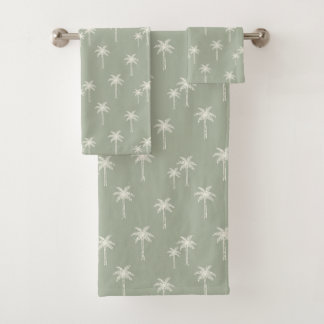 Palmen Boho-Küstliches Landhaus Stil gedämpftes Sa Badhandtuch Set