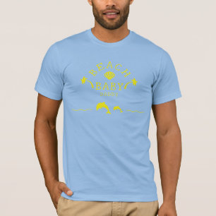 Palmen & Delfine Gelber Strand Baby Papa T-Shirt
