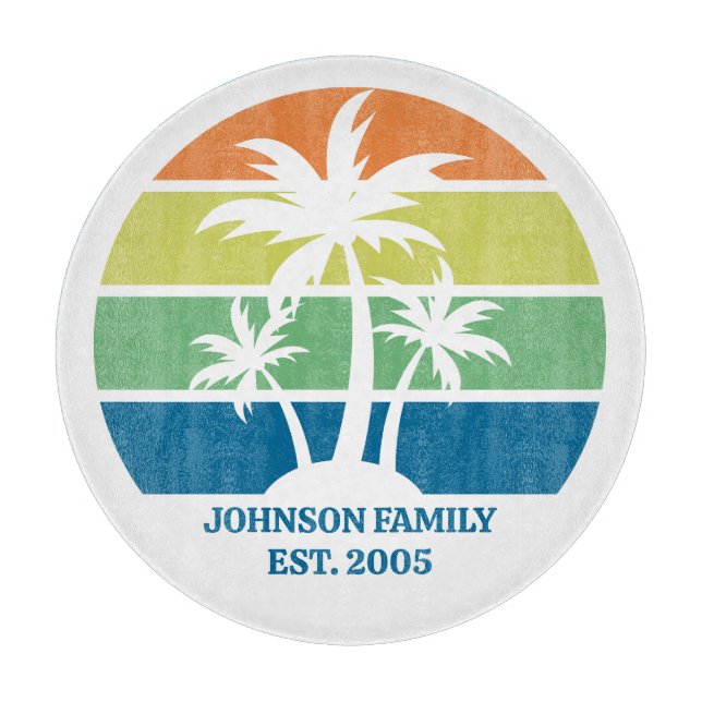 Palmen des Custom Tropical Island House Schneidebrett (Vorderseite)