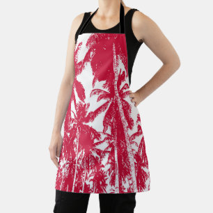 Palmen Design in Rot und Weiß Schürze