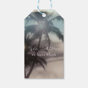 Palmen Elegantes Tropical Beach Gastgeschenk Geschenkanhänger