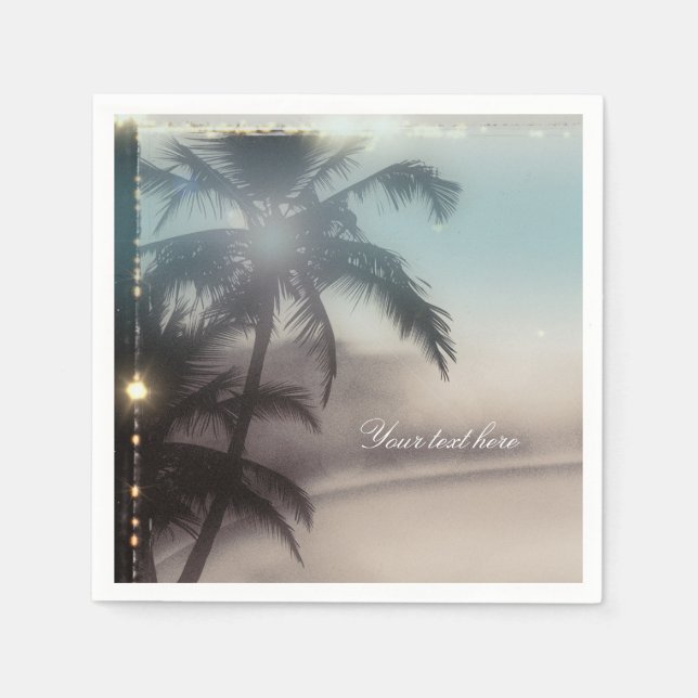 Palmen Elegantes Tropical Beach Party Serviette (Vorderseite)