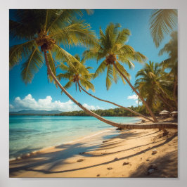 Palmen entlang der Küste Poster
