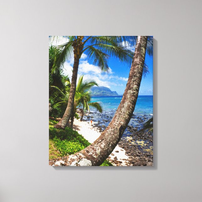 Palmen entlang des Hideaways Beach Leinwanddruck (Vorderseite)