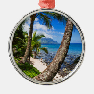 Palmen entlang des Hideaways Beach Ornament Aus Metall