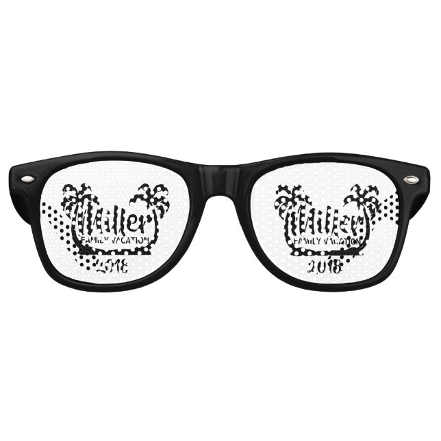 Palmen Familienurlaub Partybrille (Vorderseite)