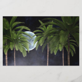 Palmen gegen den Mond Briefpapier