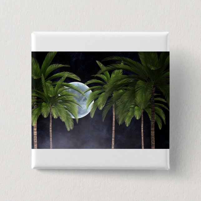 Palmen gegen den Mond Button (Vorderseite)