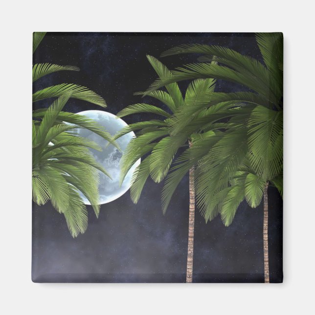 Palmen gegen den Mond Magnet (Vorne)