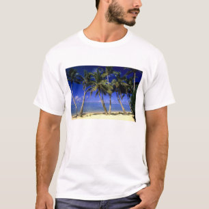 Palmen gesäumter Strand Cookinseln 4 T-Shirt