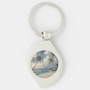 Palmen Hawaii Reise Honolulu Blauer Ozean Schlüsselanhänger