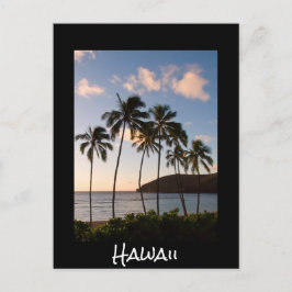 Palmen Hawaiianischer Sonnenaufgang mit Text Postkarte