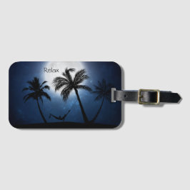 Palmen im Mondschein Gepäckanhänger