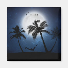 Palmen im Mondschein Magnet