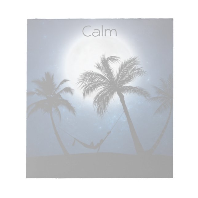 Palmen im Mondschein Notizblock (Vorderseite)