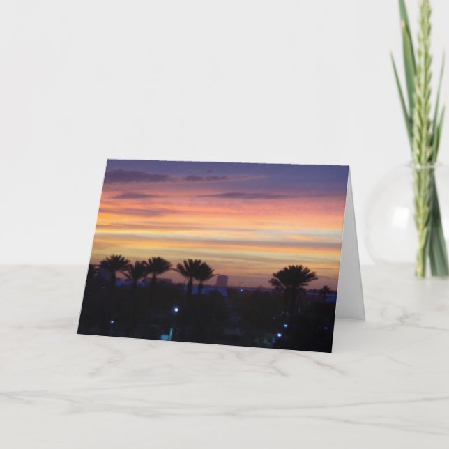 Palmen im Sonnenuntergang - Leere Innenseite Karte (Vorderseite)