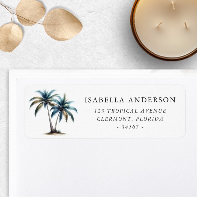 Palmen in blaugrüner Rücksendeadresse (Von Creator hochgeladen)