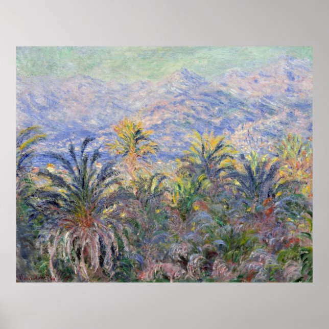 Palmen in Bordighera - Claude Monet Poster (Vorne)