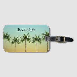 Palmen in einer Reihe, Strandleben Gepäckanhänger