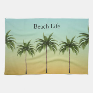 Palmen in einer Reihe, Strandleben Geschirrtuch