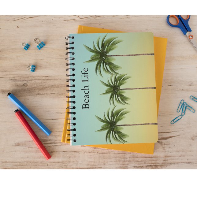 Palmen in einer Reihe, Strandleben Notizblock (Von Creator hochgeladen)