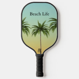 Palmen in einer Reihe, Strandleben Pickleball Schläger