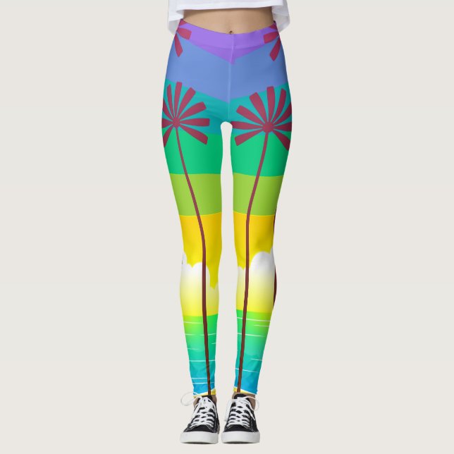 Palmen Leggings (Vorderseite)