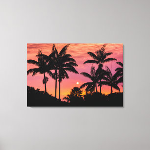 Palmen mit Silhouette, Hawaii Leinwanddruck