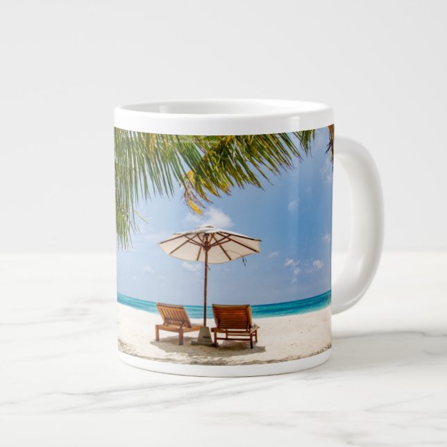 Palmen | Moody Sky Jumbo-Tasse (Vorderseite Rechts)