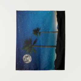 Palmen nachts wandteppich