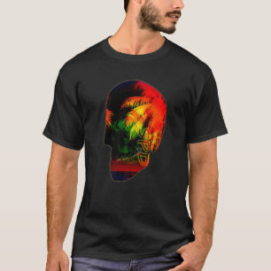 Palmen Night Ocean Skull T-Shirt