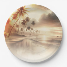 Palmen & Orange Sunset Beach Hochzeit