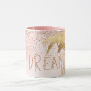 Palmen Palmen Rosa Ombre Glitzer Traum Tasse