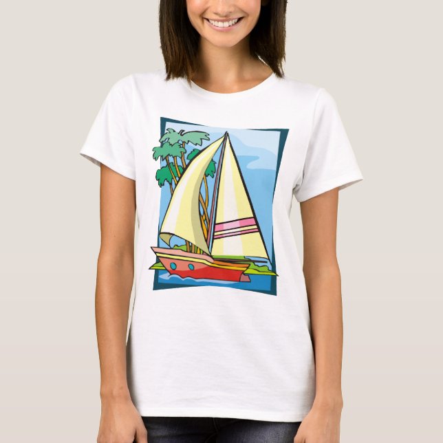 Palmen & Sailboat T-Shirt (Vorderseite)