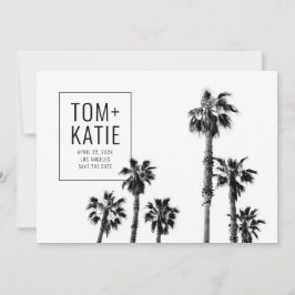 Palmen Save the Date für California Wedding Einladung