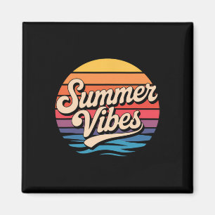 Palmen Sommer Stimmung Retro Surfen Sonnenuntergan Magnet