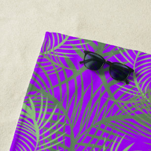Palmen Sommer Tropisch Neon Strand Strandtuch