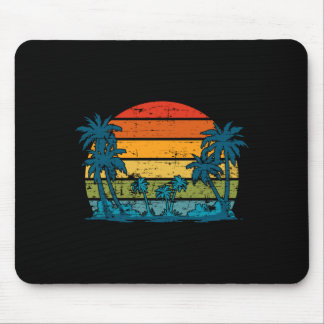 Palmen Sommerferien Retro-Insel tropisch Mousepad